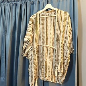 Sonoma Women's Tunic - Cream and Brown Striped